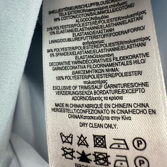 Brooks Brothers Blue Sheath Semi Formal Dress Baby Blue w/ Beaded Details size 6 - Picture 8 of 9